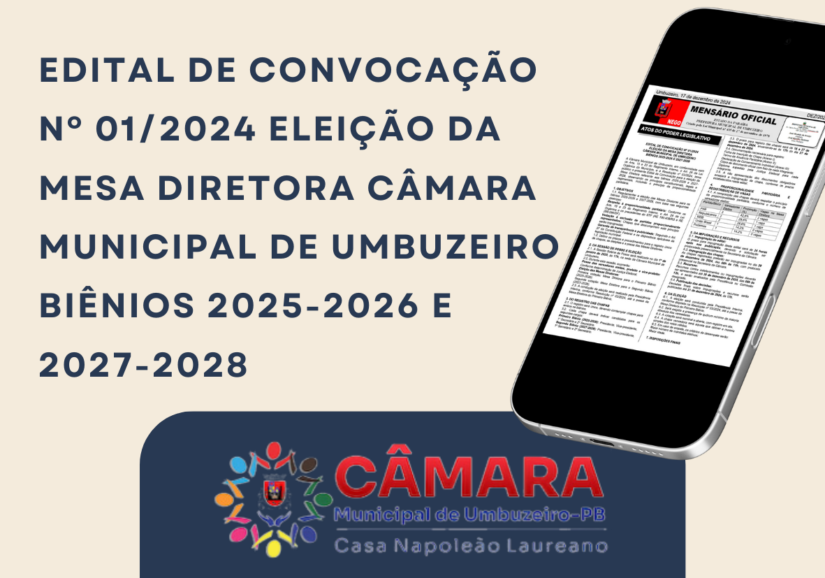 Edital de Convocação nº 01/2024 - Eleição da Mesa Diretora